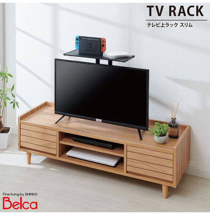 テレビ上ラック 幅45cm 31~40インチ対応 ゲーム機やリモコンの収納に テレビ裏に簡単取付 テレビ上 収納 テレビラック TVラック TV上ラック ゲーム機 収納 ゲームラック TV-S45 伸晃 Belca