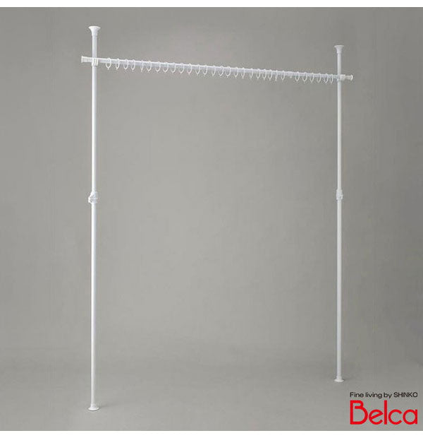 間仕切り 突っ張りカーテンポール 縦横伸縮 カーテンレール 簡単つっぱりカーテンポール 簡単設置 穴あけ不要 つっぱり リング付き クローゼット ワードローブ TU-TPC3 伸晃 Belca