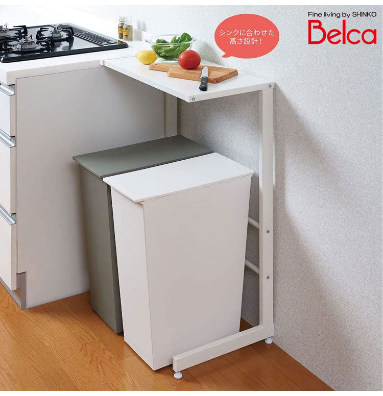 ゴミ箱上ラック 幅60cm キッチンスペースラック 1段 キッチンラック 作業台 作業スペース ごみ箱上ラック ゴミ箱上収納 スチールラック ゴミ箱ラック ごみ箱ラック SPR-1 伸晃 Belca