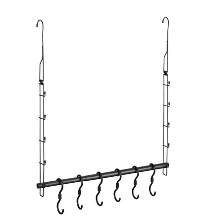 クローゼット 吊り下げハンガー カバン収納 伸縮タイプ 回転フック6個セット CH-KH 2段ハンガー ブランコ式 幅・高さ調節 フック付き 押入れ収納 押入収納 鞄収納 ハンガーラック