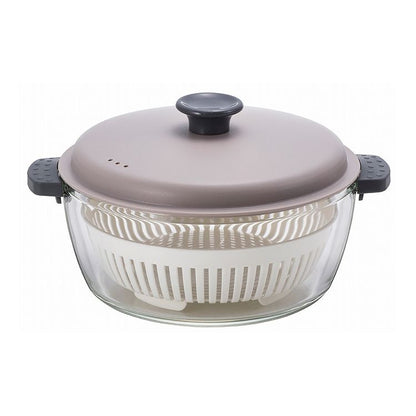 耐熱ガラス 調理鍋 2.0L 電子レンジ&オーブンにも使える 耐熱ガラス鍋 かわいい グレー LLG486 ロック&ロック レンチン 調理用品(代引不可)