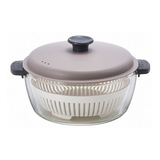 耐熱ガラス 調理鍋 2.0L 電子レンジ&オーブンにも使える 耐熱ガラス鍋 かわいい グレー LLG486 ロック&ロック レンチン 調理用品(代引不可)