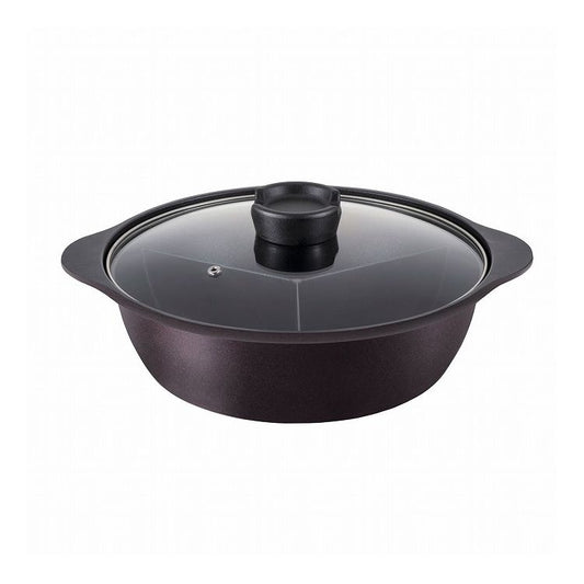 IH 3食鍋 三食鍋 ガラス蓋付 26cm ダイヤモンドコート ND-8400 ビストロ・トレシェルタ キムチ鍋 韓国料理(代引不可)