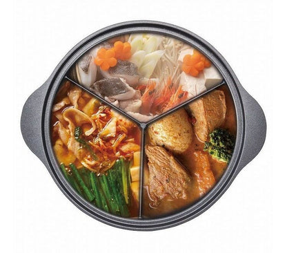 IH 3食鍋 三食鍋 ガラス蓋付 26cm ダイヤモンドコート ND-8400 ビストロ・トレシェルタ キムチ鍋 韓国料理(代引不可)