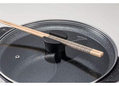 IH 2食鍋 二食鍋 ガラス蓋付 26cm マーブルダイヤモンドコート ND-4591 ビストロ・ドゥエシェルタ キムチ鍋 韓国料理(代引不可)