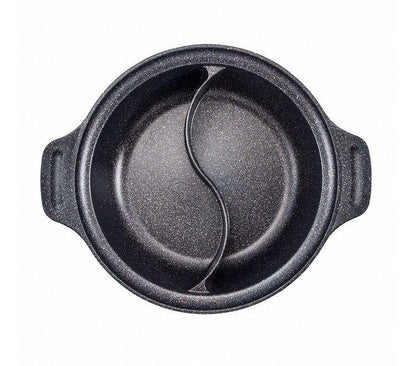 IH 2食鍋 二食鍋 ガラス蓋付 28cm マーブルダイヤモンドコート ND-4592 ビストロ・ドゥエシェルタ キムチ鍋 韓国料理(代引不可)