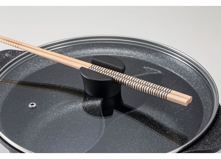 IH 2食鍋 二食鍋 ガラス蓋付 28cm マーブルダイヤモンドコート ND-4592 ビストロ・ドゥエシェルタ キムチ鍋 韓国料理(代引不可)