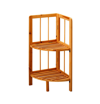 天然木 コーナーラック 2段 オープンラック すき間収納 隙間収納 トイレラック プランター台 フラワースタンド 花台 ウッドラック ガーデニング ガーデンラック 棚 シェルフ 木製 玄関収納 おしゃれ