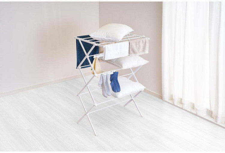 ベストコ 室内 物干し 折りたたみ コンパクト スタンド 平干し 幅81×奥行60×高さ103cm ホワイト NY-321