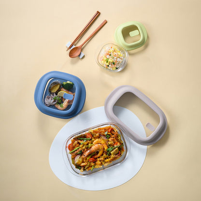 ベストコ ガラス 保存容器 500ml イエロー レシピ付き 電子レンジ オーブン 食洗機対応 LNG481 ロック&ロック ユニクッカー