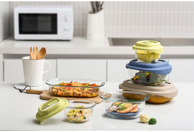 ベストコ ガラス 保存容器 500ml イエロー レシピ付き 電子レンジ オーブン 食洗機対応 LNG481 ロック&ロック ユニクッカー