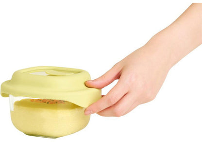 ベストコ ガラス 保存容器 500ml イエロー レシピ付き 電子レンジ オーブン 食洗機対応 LNG481 ロック&ロック ユニクッカー