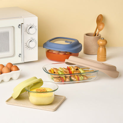 ベストコ ガラス 保存容器 500ml イエロー レシピ付き 電子レンジ オーブン 食洗機対応 LNG481 ロック&ロック ユニクッカー