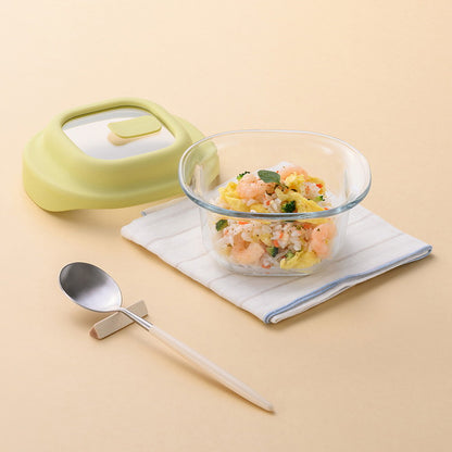 ベストコ ガラス 保存容器 500ml イエロー レシピ付き 電子レンジ オーブン 食洗機対応 LNG481 ロック&ロック ユニクッカー