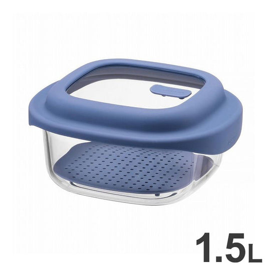 ベストコ ガラス 保存容器 1.5L ブルー レシピ付き 電子レンジ オーブン 食洗機対応 LNG482 ロック&ロック ユニクッカー