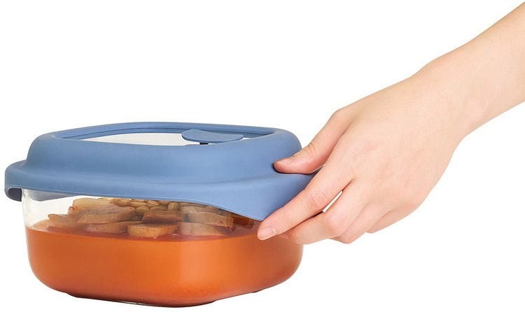 ベストコ ガラス 保存容器 1.5L ブルー レシピ付き 電子レンジ オーブン 食洗機対応 LNG482 ロック&ロック ユニクッカー