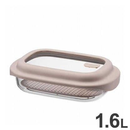 ベストコ ガラス 保存容器 1.6L ベージュ レシピ付き 電子レンジ オーブン 食洗機対応 LNG483 ロック&ロック ユニクッカー