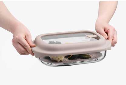 ベストコ ガラス 保存容器 1.6L ベージュ レシピ付き 電子レンジ オーブン 食洗機対応 LNG483 ロック&ロック ユニクッカー