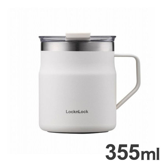 ベストコ マグカップ ふた付き 保温 保冷 ステンレス 355ml ホワイト LHC4218NWHT ロック&ロック メトロ