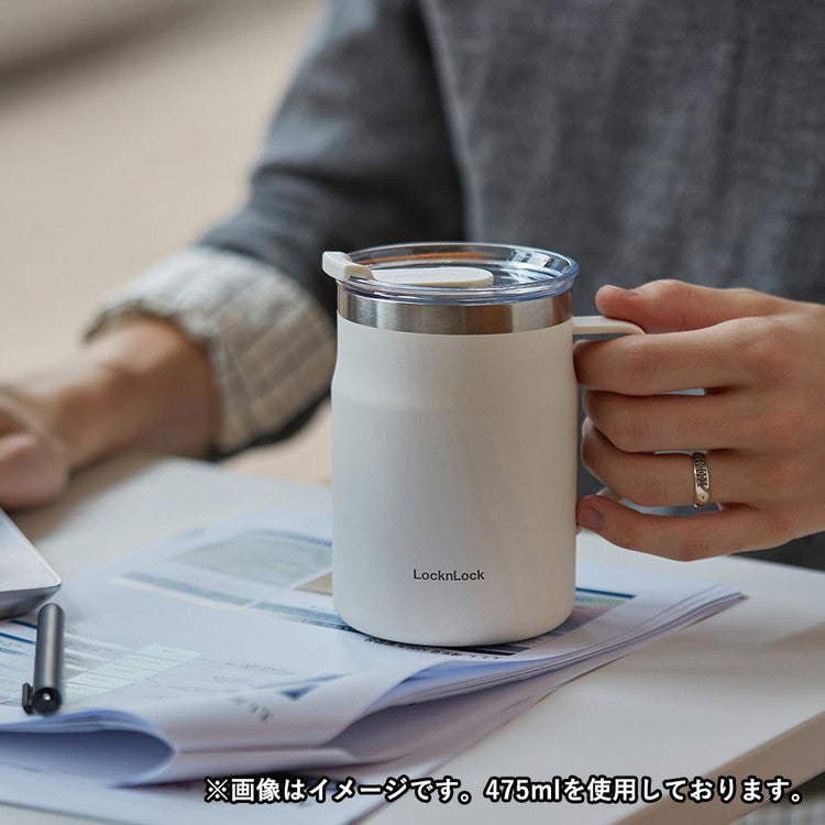 ベストコ マグカップ ふた付き 保温 保冷 ステンレス 355ml ホワイト LHC4218NWHT ロック&ロック メトロ