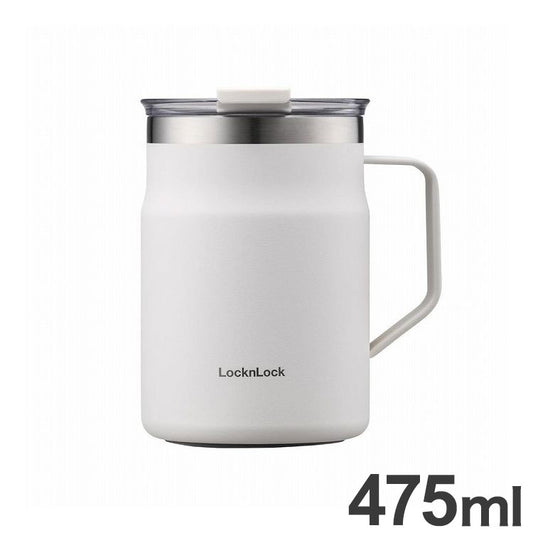 ベストコ マグカップ ふた付き 保温 保冷 ステンレス 475ml ホワイト LHC4219NWHT ロック&ロック メトロ