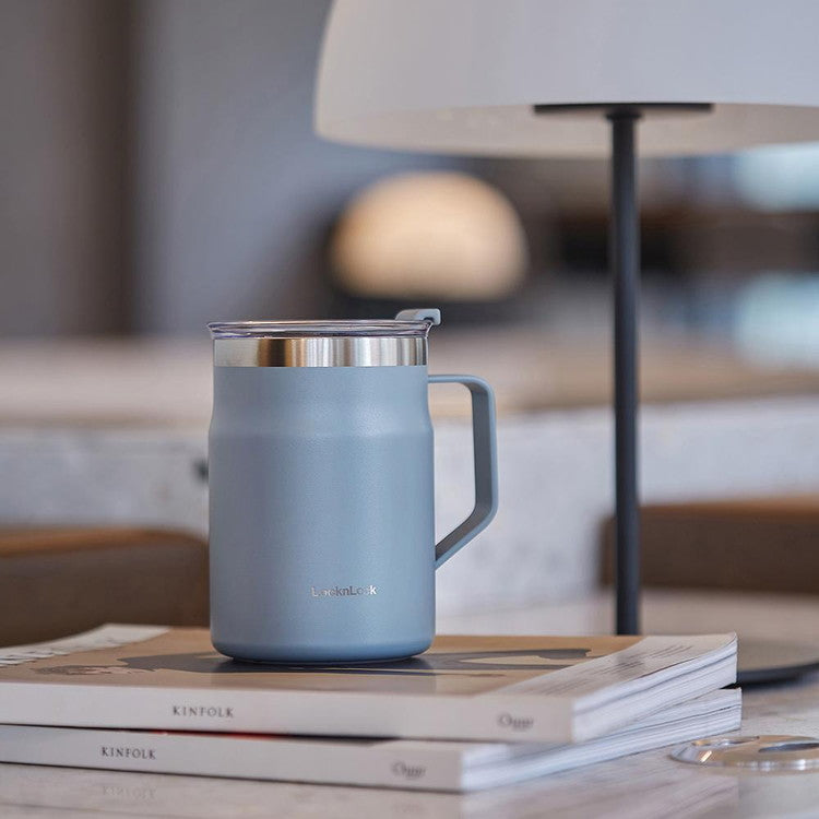 ベストコ マグカップ ふた付き 保温 保冷 ステンレス 475ml ブルー LHC4219SBLU ロック&ロック メトロ