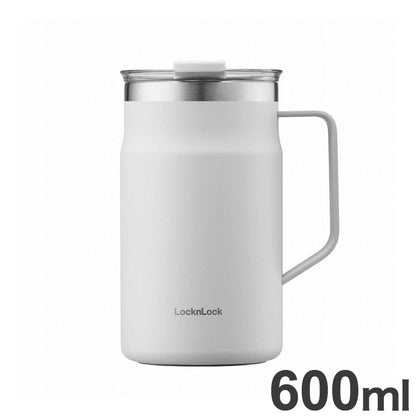 ベストコ マグカップ ふた付き 保温 保冷 ステンレス 600ml 大きめ ホワイト LHC4282NWHT ロック&ロック メトロ