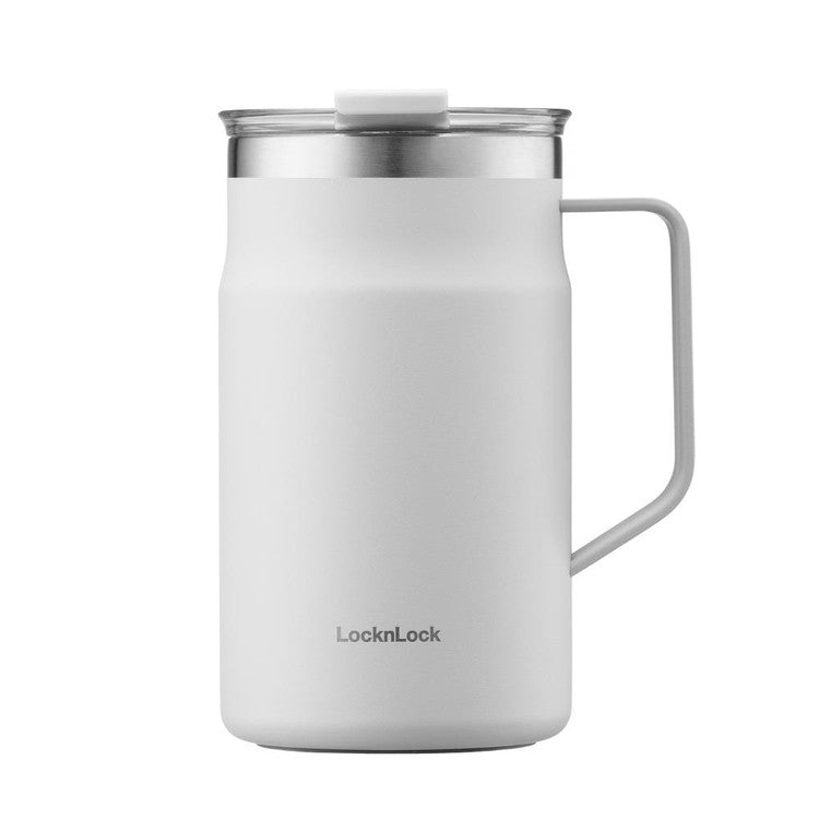 ベストコ マグカップ ふた付き 保温 保冷 ステンレス 600ml 大きめ ホワイト LHC4282NWHT ロック&ロック メトロ