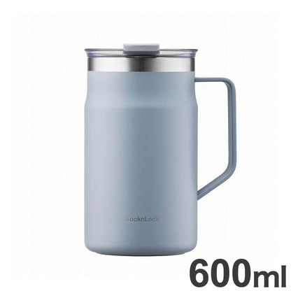 ベストコ マグカップ ふた付き 保温 保冷 ステンレス 600ml 大きめ ブルー LHC4282OBLU ロック&ロック メトロ