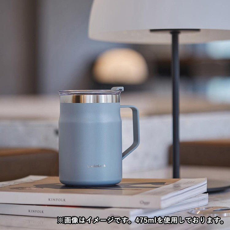 ベストコ マグカップ ふた付き 保温 保冷 ステンレス 600ml 大きめ ブルー LHC4282OBLU ロック&ロック メトロ