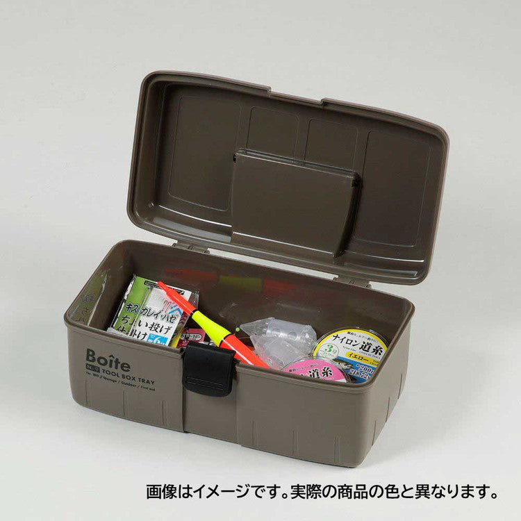 Boite デザインツールボックス 中皿式 ガレージ DIY アウトドア 工具箱 大容量 裁縫箱 ソーイングボックス パーツ ブラック MA-4026 おしゃれ