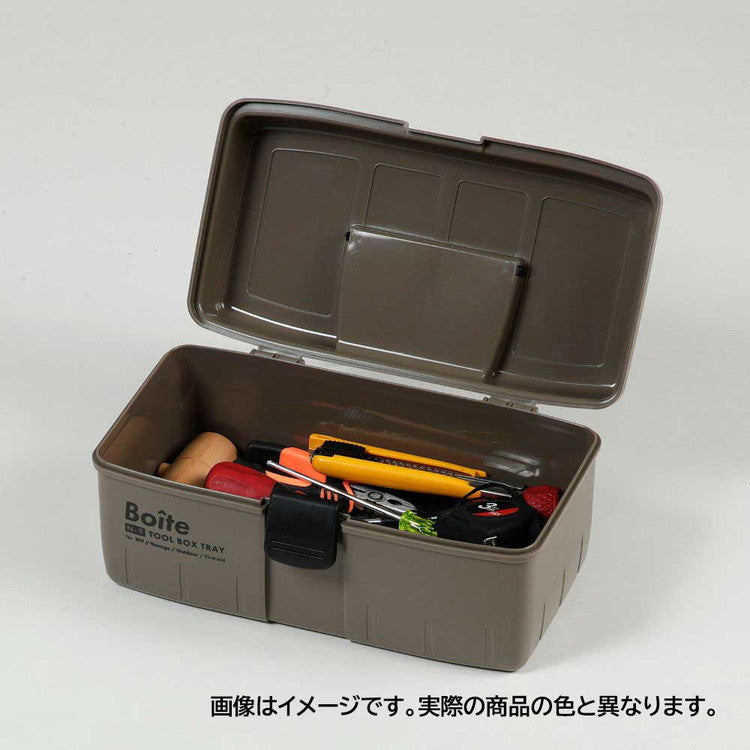 Boite デザインツールボックス 中皿式 ガレージ DIY アウトドア 工具箱 大容量 裁縫箱 ソーイングボックス パーツ ブラック MA-4026 おしゃれ