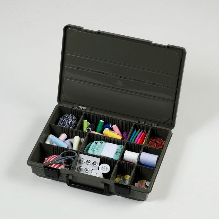 Boite ストレージ デザイン収納ボックス 仕切付 小物収納 パーツ カーキ MA-4031 おしゃれ