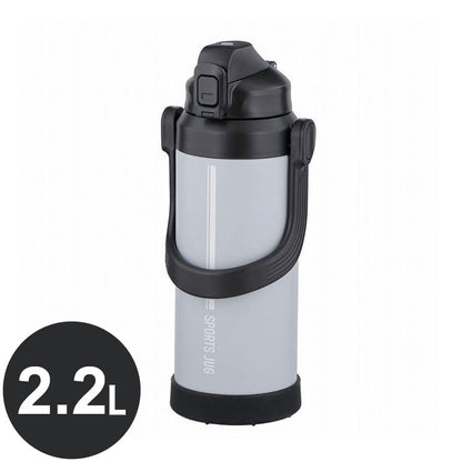 ベストコ ダブルステンレス スポーツジャグ 水筒 2.2L ライトグレー NQ-0322