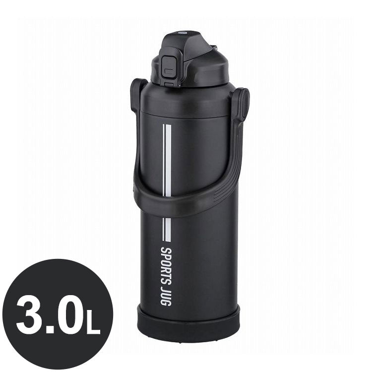 ベストコ ダブルステンレス スポーツジャグ 水筒 3.0L ブラック NQ-0323