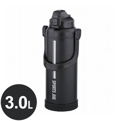 ベストコ ダブルステンレス スポーツジャグ 水筒 3.0L ブラック NQ-0323