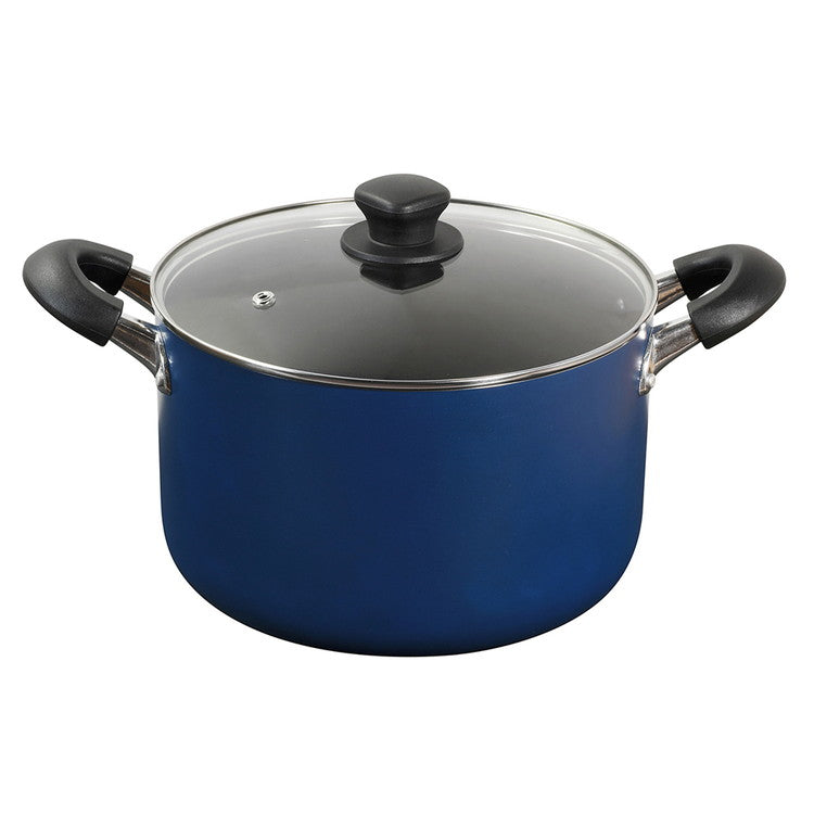 ベストコ 両手鍋 24cm キャセロール IH ガス火対応 ブルー NQ-0265 極深