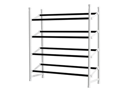 伸縮式4段シューズラック 幅62~114cm MONOTONY モノトニー シューズラック 4段 シューズボックス シューズケース 靴箱 玄関収納 A-77143