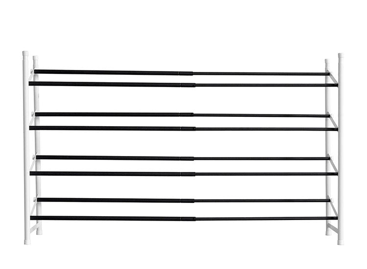 伸縮式4段シューズラック 幅62~114cm MONOTONY モノトニー シューズラック 4段 シューズボックス シューズケース 靴箱 玄関収納 A-77143