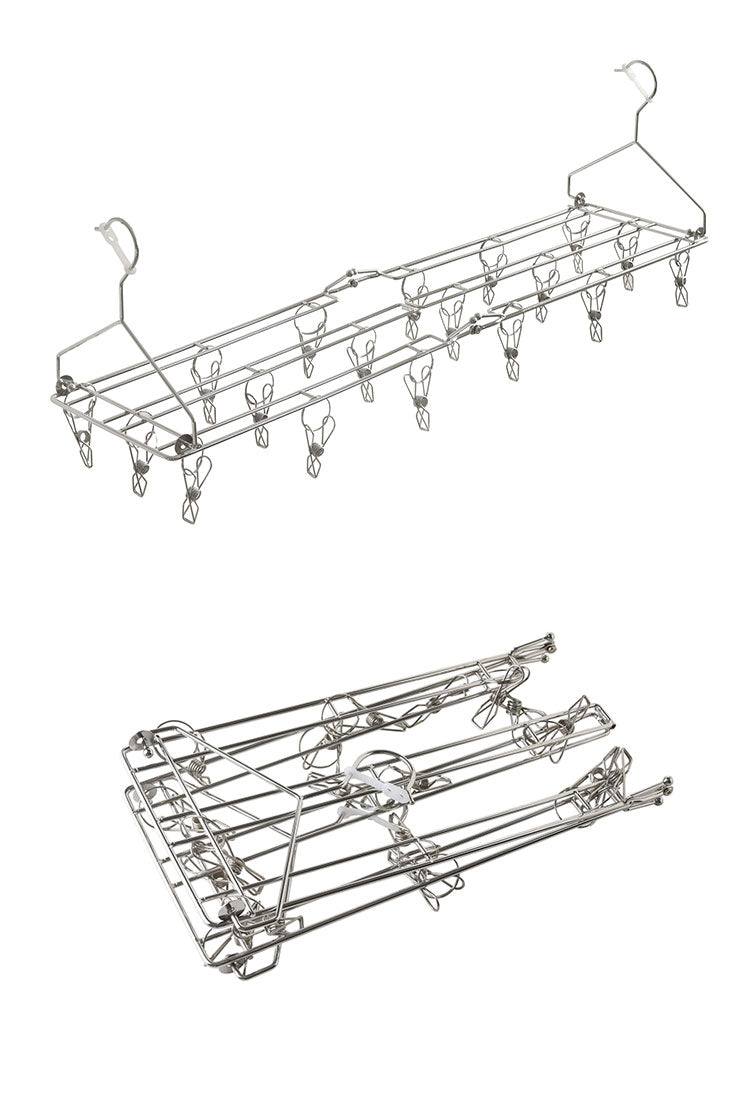 アーネスト たためるバスタオルハンガー 3枚干し ステンレス製 省スペース 畳める ピンチ付き ピンチハンガー A-77412