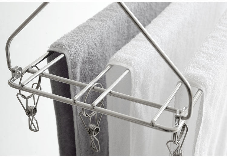 アーネスト たためるバスタオルハンガー 3枚干し ステンレス製 省スペース 畳める ピンチ付き ピンチハンガー A-77412