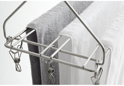 アーネスト たためるバスタオルハンガー 3枚干し ステンレス製 省スペース 畳める ピンチ付き ピンチハンガー A-77412