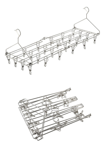 アーネスト たためるバスタオルハンガー 4枚干し ステンレス製 省スペース 畳める ピンチ付き ピンチハンガー A-77413