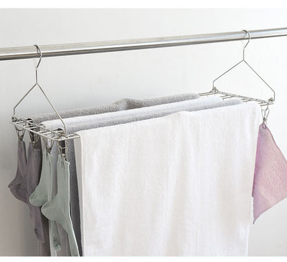 アーネスト たためるバスタオルハンガー 4枚干し ステンレス製 省スペース 畳める ピンチ付き ピンチハンガー A-77413