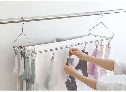 アーネスト たためるバスタオルハンガー 4枚干し ステンレス製 省スペース 畳める ピンチ付き ピンチハンガー A-77413