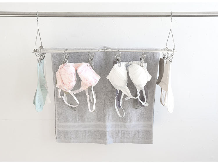 アーネスト たためるバスタオルハンガー 4枚干し ステンレス製 省スペース 畳める ピンチ付き ピンチハンガー A-77413