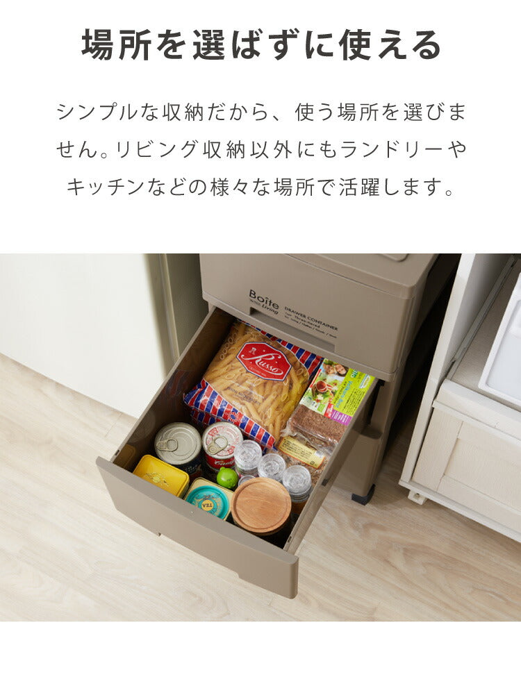 デザイン収納ケース チェスト 幅34 Boite スリム 3段 日本製 収納ボックス コンテナ 引き出し 衣類収納 リビング 収納 衣類ケース クローゼット 押入れ 大容量 おしゃれ