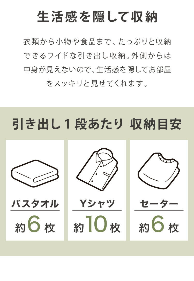 デザイン収納ケース チェスト 幅60 Boite ワイド 3段 日本製 収納ボックス コンテナ 引き出し 衣類収納 リビング 収納 衣類ケース クローゼット 押入れ 大容量 おしゃれ