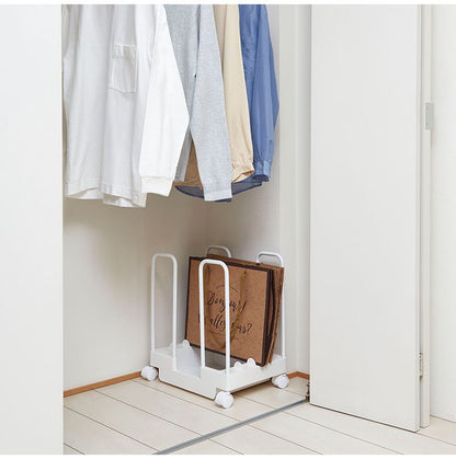 ダンボールストッカー そのまま結束できる 梱包用品まとめて収納 キャスター付き 段ボール ストッカー 収納 コンパクト 台車 押入れ収納 押入れ収納 クローゼット収納 ブラック 黒 DBS 伸晃 Belca