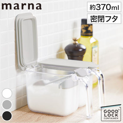 マーナ 調味料ポット スプーン付き 密閉保存容器 K736 ワンタッチ パッキン付き 調味料入れ 砂糖入れ 塩入れ キャニスター 調味料ケース ストッカー 小さじ付き キッチン収納 marna